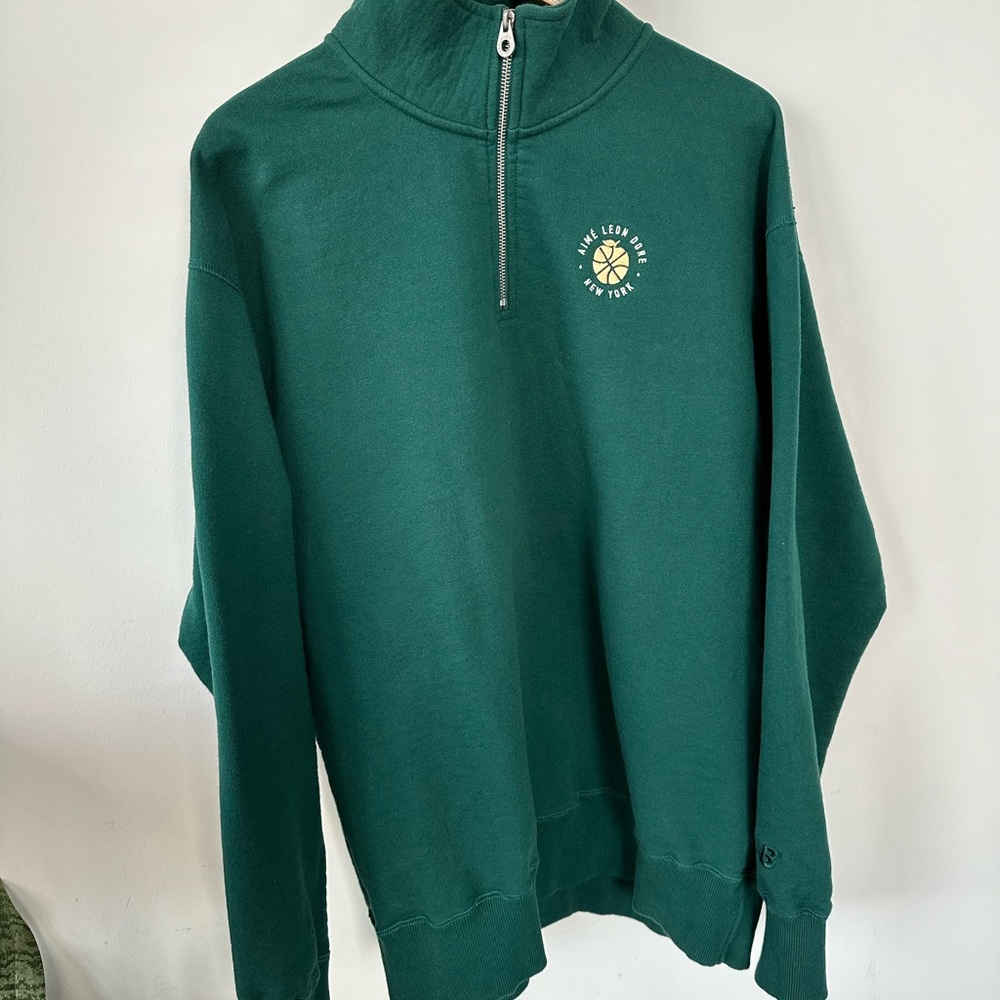 Aime Leon Dore New Balance Quarter Zip - Botanical Green